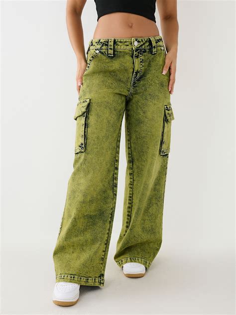 Shop True Religion Women Green Big T Flared Jeans Online – Iconic India