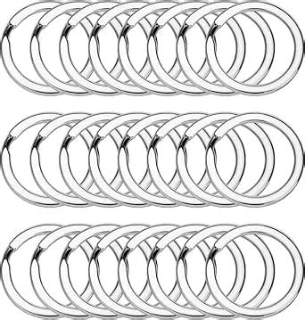 FUSION STAR Key Rings 1 Inch, Flat Key Chain Rings Metal Split Ring For ...