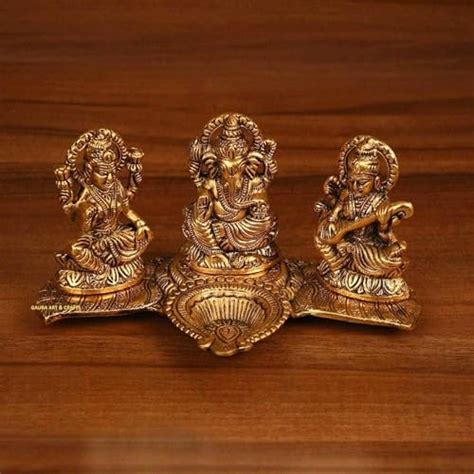 Buy Kalakriti God Idols for puja Room Metal Antique Ganesh laxmi ...