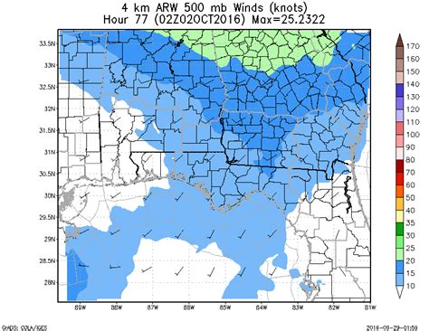WRF ARW 4KM 500MB Winds