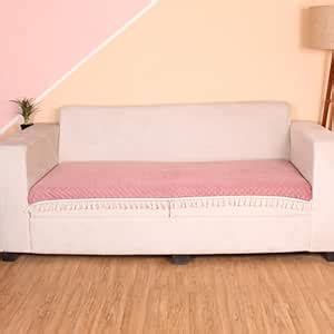 STITCHNEST 3 Seater Quilted Velvet Sofa Cover Protector with Tassel ...