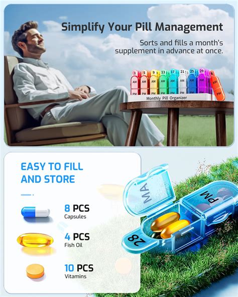 Snapklik.com : Pill Organizer Monthly 2 Times A Day, 30 Day Pill ...
