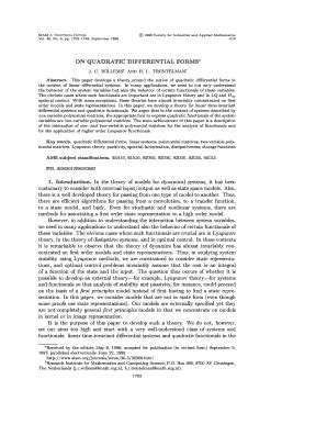 Fillable Online homes esat kuleuven ON QUADRATIC DIFFERENTIAL FORMS 1 ...