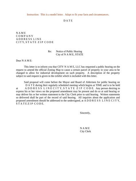 Notice of Public Hearing - Blank Fillable Template | Fill Out, Print ...
