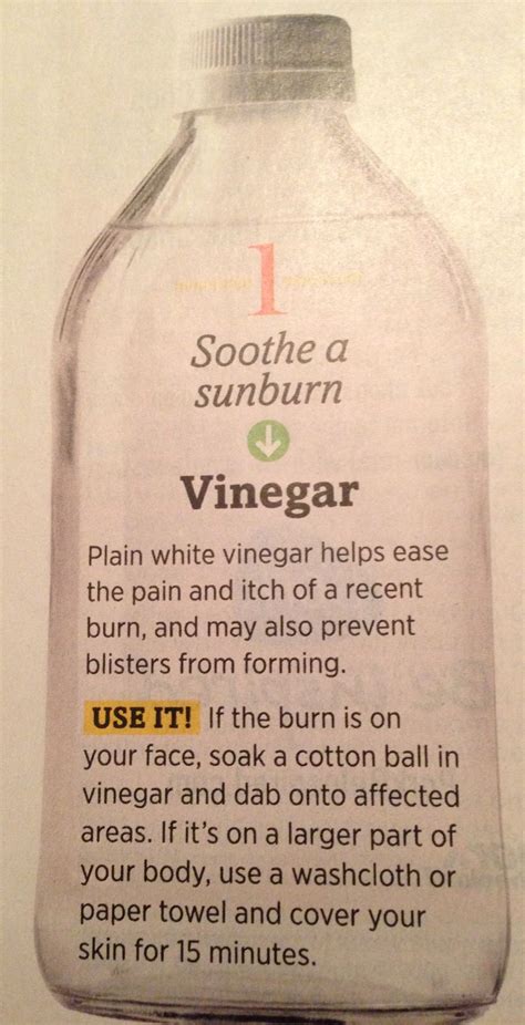 Vinegar For Sunburn