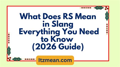 What Does RS Mean in Slang: Everything You Need to Know (2026 Guide)