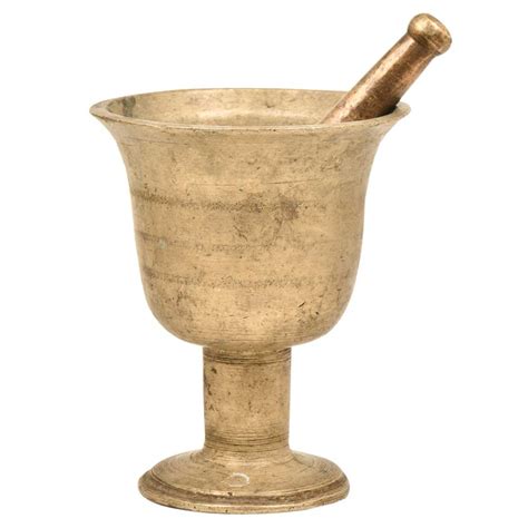 Traditional Footed Brass Mortar and Pestle