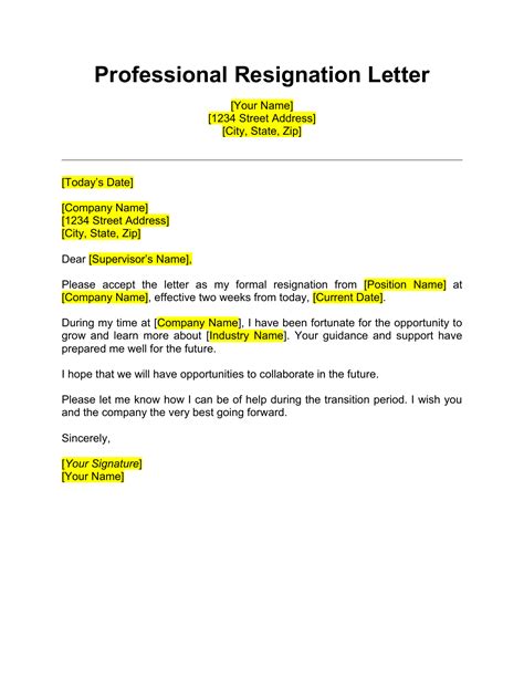 How To Write A Employment Resignation Letter - Free Printable Download