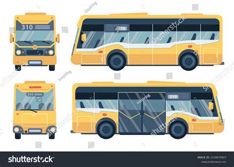 Public Bus Front Back Side View Stock Vector (Royalty Free) 2150679423 ...