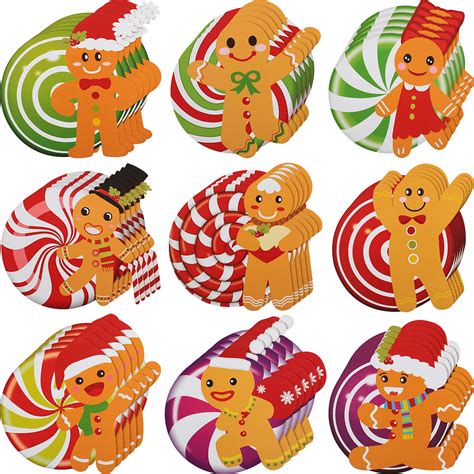 Buy 45 Pieces Christmas Candyland Cutouts Peppermint Candyland ...