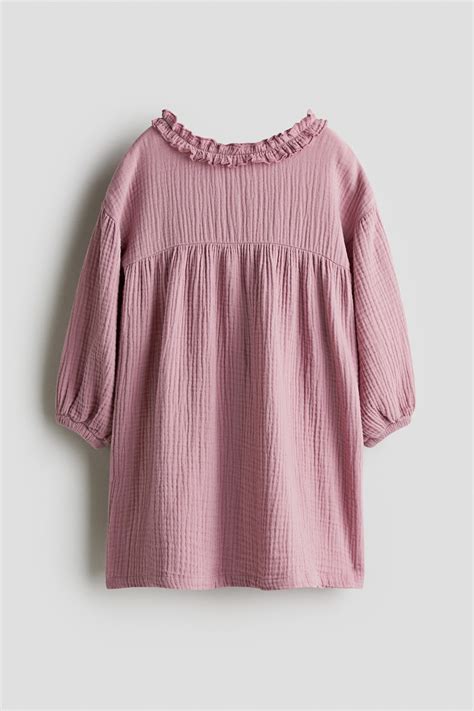 Cotton muslin dress - Pink - Kids | H&M IN