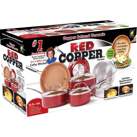 red copper pan set