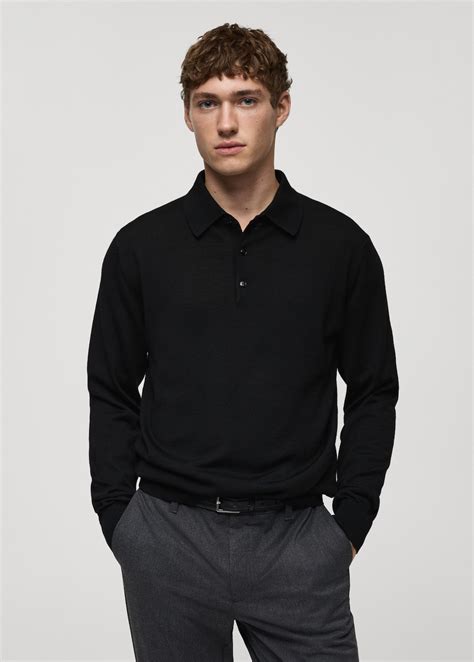 100% merino wool polo sweater - Men | MANGO Vietnam