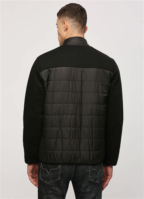 Black Cut Sew Quilted Hybrid Jacket | Pepe Jeans India