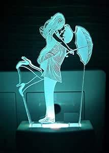 Buy Vraj Love Couple with Umbrella Acrylic Colour Changing 3D Illusion ...