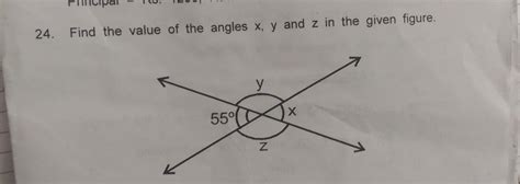 Find the value of the given angles x, y and z in the given figures ...