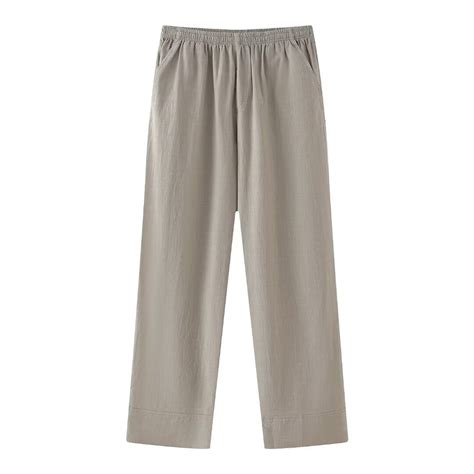CLOISE Womens Summer Pants With Pockets Cotton Linen Pants Petite Soft ...
