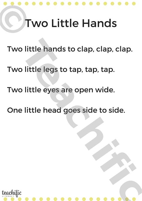 Poem: Two Little Hands - Action rhyme | Teachific