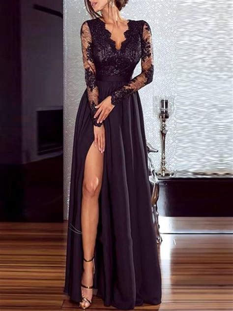 long black dress with sleeves