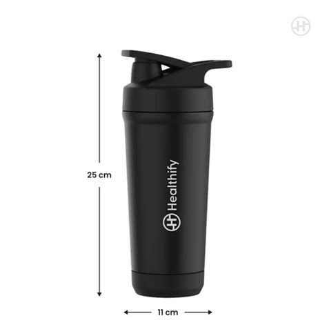 Healthify Premium Stainless Steel Protein Shaker,Leak-Proof Metal ...