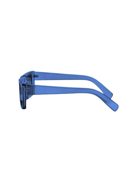 4Flaunt Futuristic Street Wear Y2K Rectangle Sunglasses -Cobalt Blue