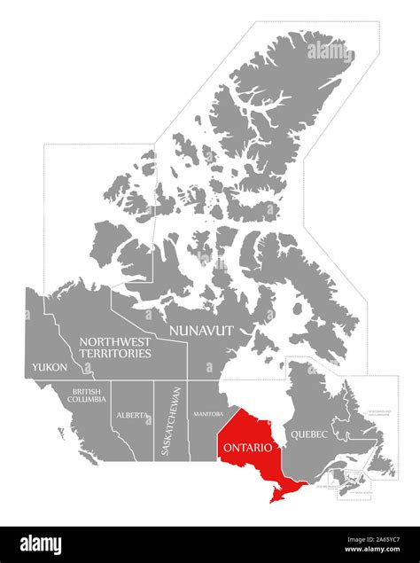 Map Of Canada Highlighting Ontario