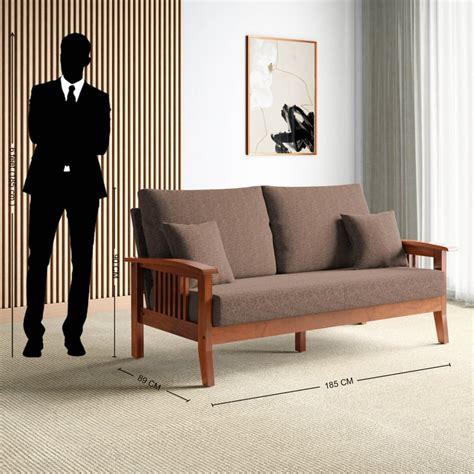 Buy Abby Fabric 3-Seater Sofa with Cushions - Customized Furniture from ...