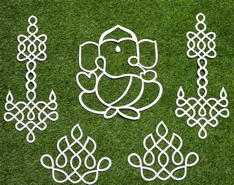 4x4in Wood Tile Kolam Rangoli Traditional Floor Art Festival Diwali ...