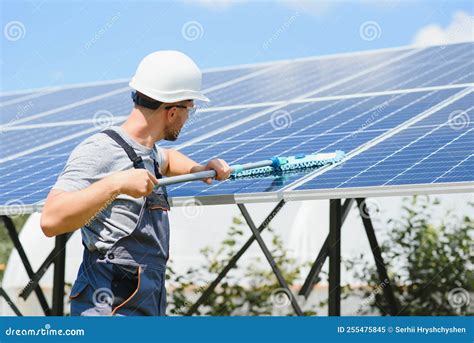 Man Cleaning, Solar Power Washing Stock Image - Image of background ...