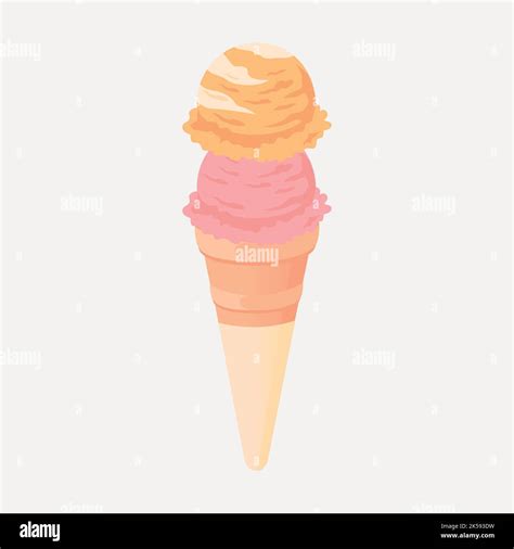 2 scoops ice-cream clipart, dessert illustration vector Stock Vector ...