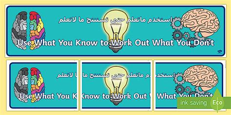 Use What You Know Display Banner Arabic/English - Twinkl