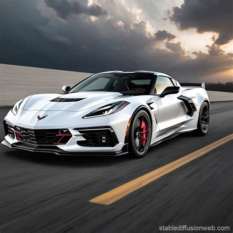 White Corvette Z06 Convertible | Stable Diffusion Online