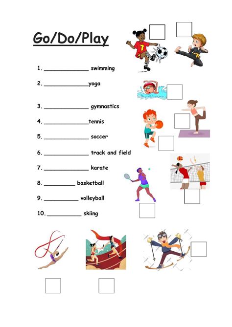 Playing Sports Worksheet 的图像结果