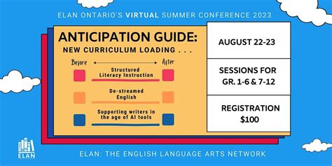 ELAN Summer Conference 2023 - Anticipation Guide: New Curriculum ...