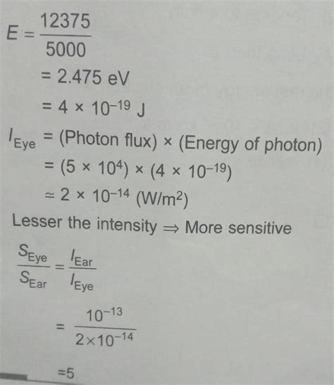 An eye can detect 5 x 104 photons per square meter per sec of green ...