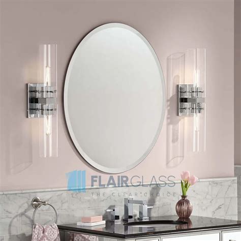 Oval Bevelled Mirror Frameless – Flair Glass