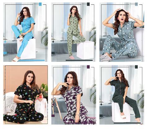 1117 Ks Hosiery Sinker Collar Night Suits Exporter India – Kavya Style Plus