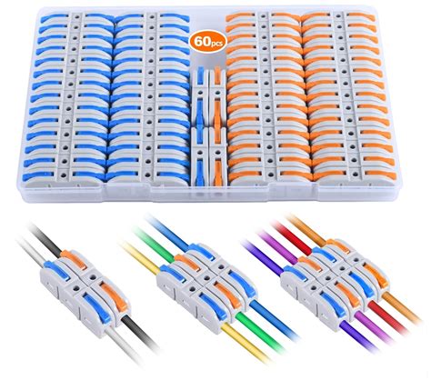Buy Lever Wire Connectors, HTCELLE 60-Piece Quick Connect Electrical ...
