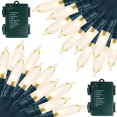 ZOELNIC Auto-Powered Christmas Lights, 16ft 50 LED, 8 Modes, Timer ...