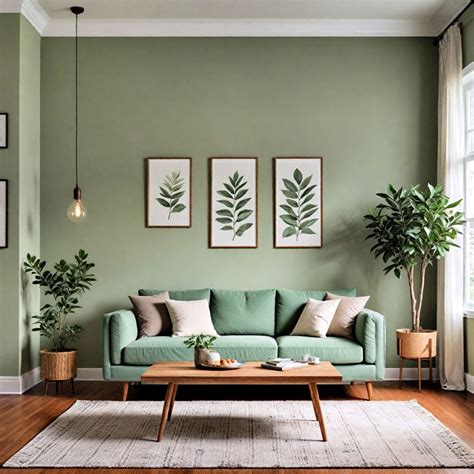 Sage Green Wall Living Room