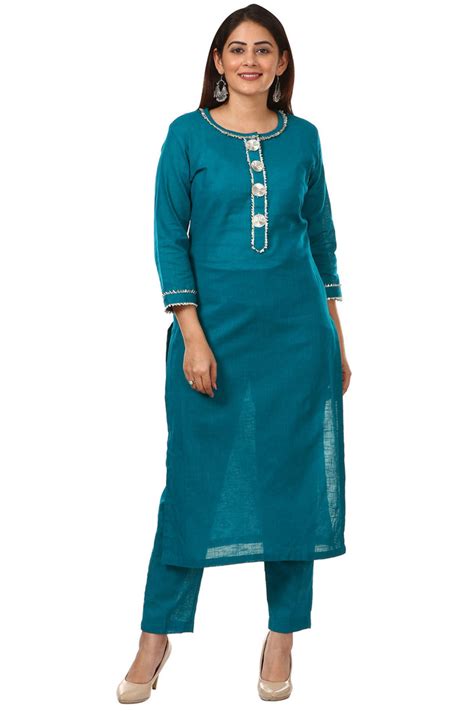 Sea Green Gotta Work Kurti with Straight Pants – anokherang
