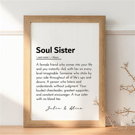 Soul Sister Definition Soul Sister Quote Soul Sister Gift Bestie Quotes ...