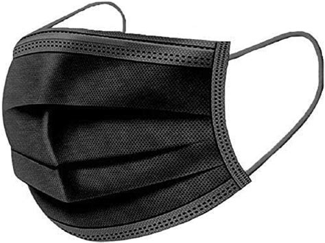 DewAmor Exdream 3 Layer Disposable Face Mask (Black) (50 PCS) : Amazon ...