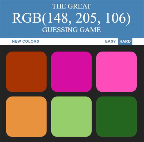 Image result for Color Guessing Game JavaScript