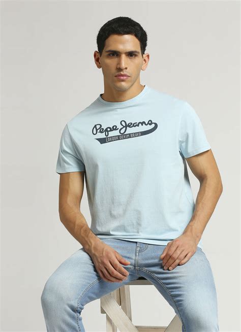 Sea Blue Brand Carrier T-shirt | Pepe Jeans India