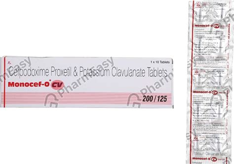 Monocef O Cv 200/125 Mg Strip Of 10 Tablets: Uses, Side Effects, Price ...