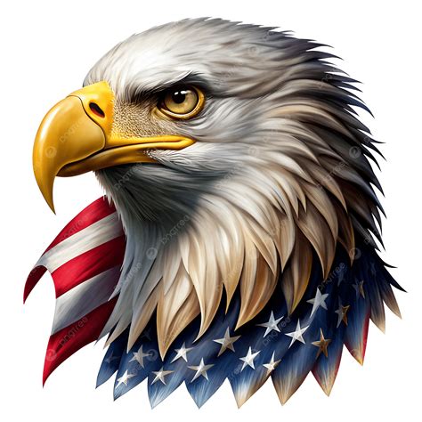 Patriotic Bald Eagle With American Flag Clipart Illustration, American ...