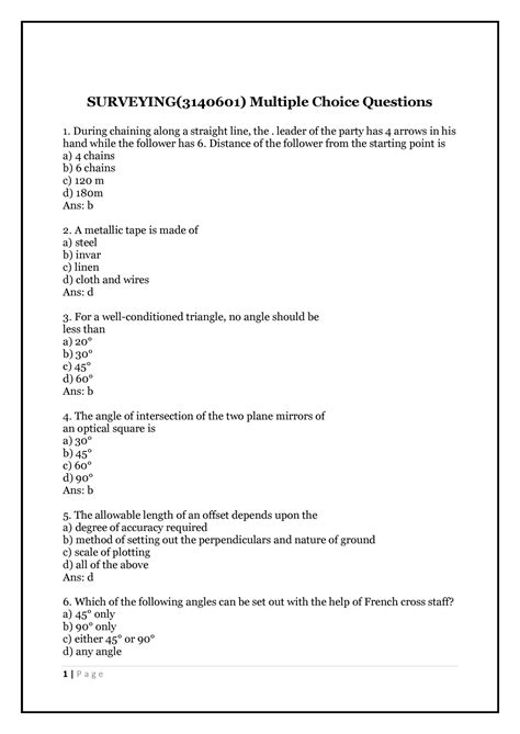 Mcq Of Survey-3140601 - It is a Multiple Choice Questions Bank with ...