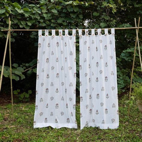 Vrinda Brown Hand Block Print Cotton Curtain for Doors & Windows ...