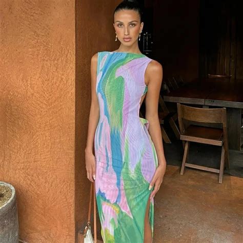 Sleeveless Backless Slit Elegant Dresses – Verostyle